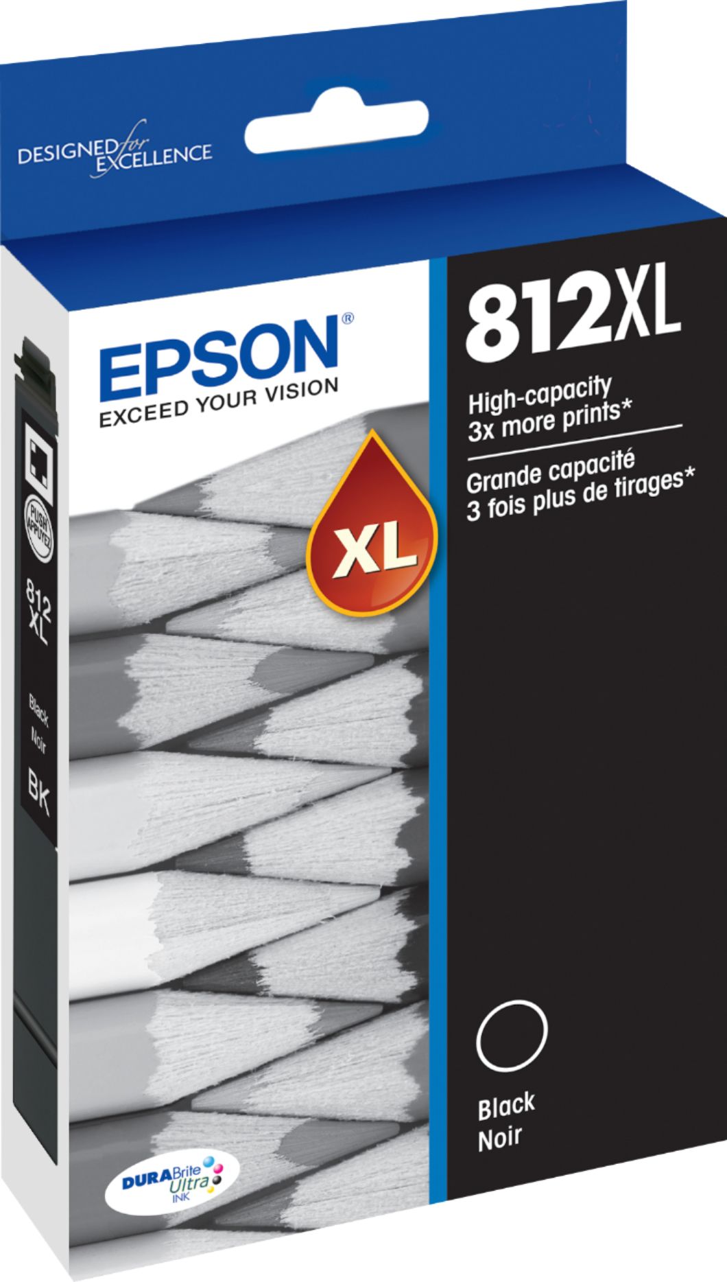 Epson - T812 XL High Yield Ink Cartridge - Black - Black