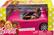 Front. Mattel - Barbie Doll and Vehicle Brunette - Pink.