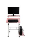 Front Zoom. Mind Reader - 2 Tier Sit and Stand Desk - Pink.