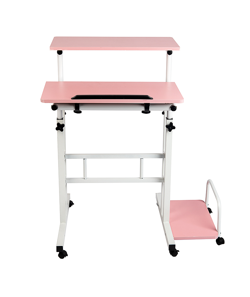 Best Buy: Mind Reader 2 Tier Sit and Stand Desk Pink SDROLL-PNK