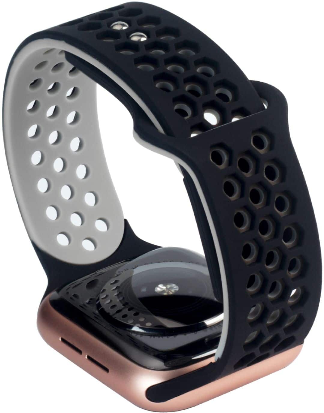 Left. NEXT - Sport Band DUO Watch Strap for Apple Watch® 38mm, 40mm, and 41mm - Black.