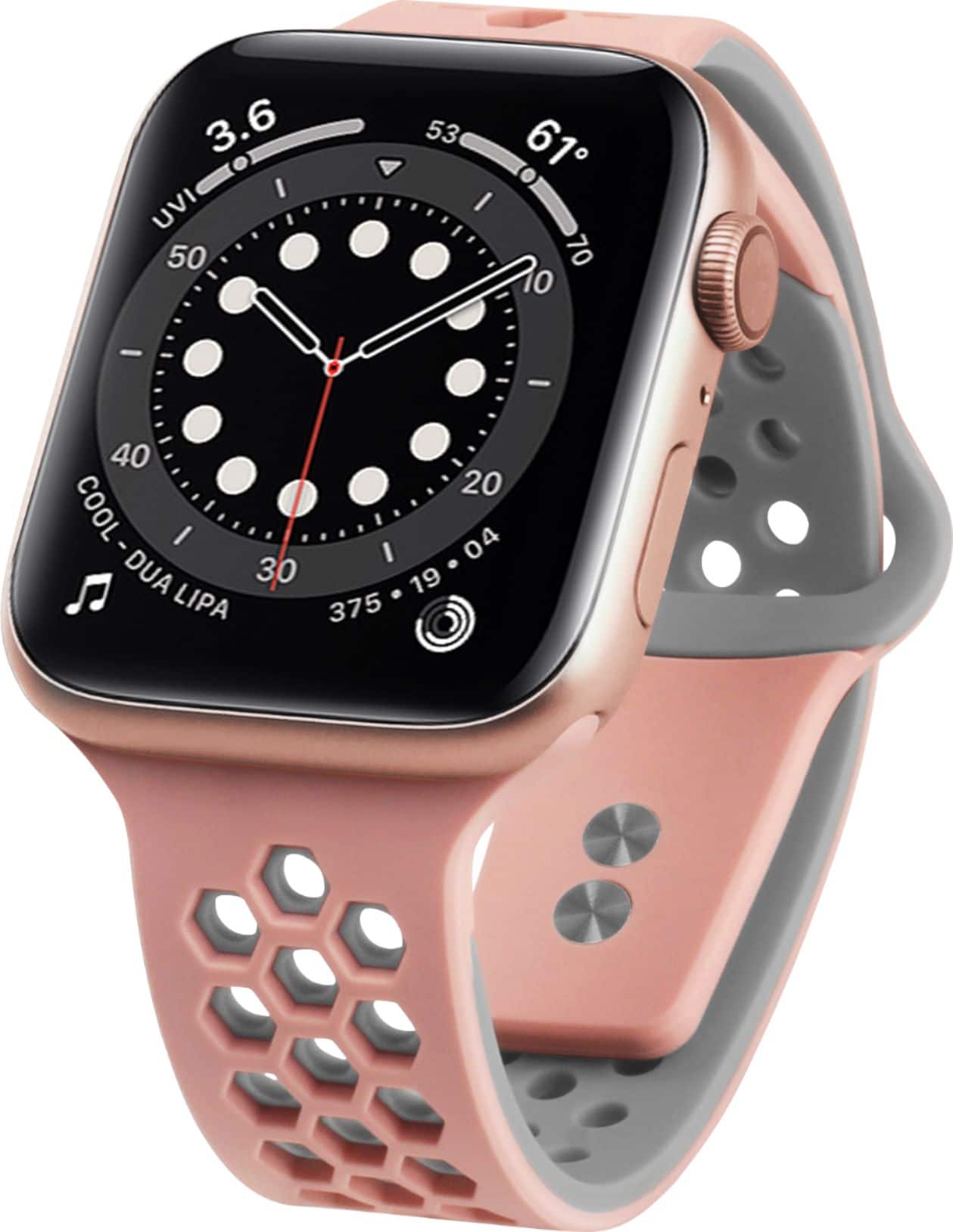 Angle. NEXT - Sport Band DUO Watch Strap for Apple Watch® 38mm, 40mm, and 41mm - Pink.