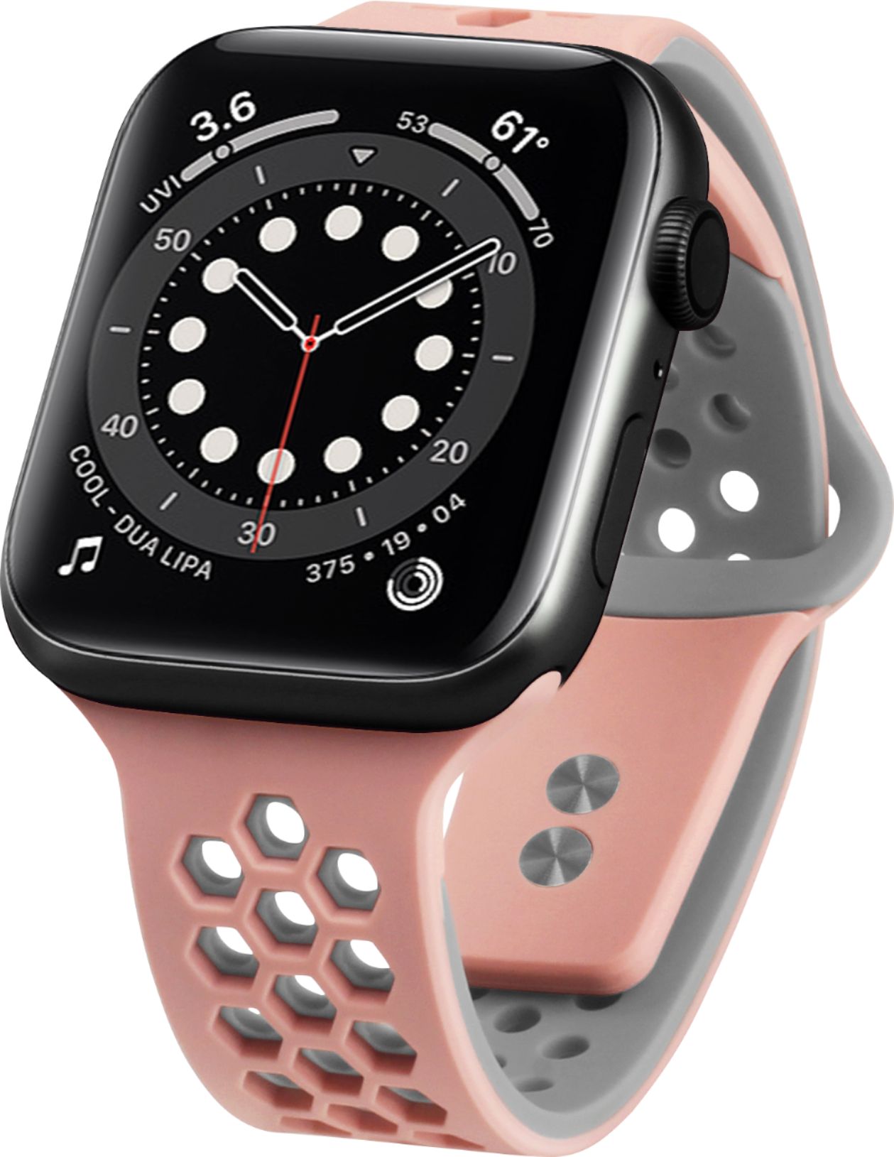 Angle View: NEXT - Sport Band DUO Watch Strap for Apple Watch® 42mm, 44mm, and 45mm - Pink