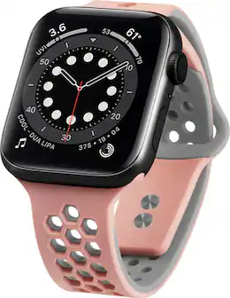 Angle. NEXT - Sport Band DUO Watch Strap for Apple Watch® 42mm, 44mm, and 45mm - Pink.
