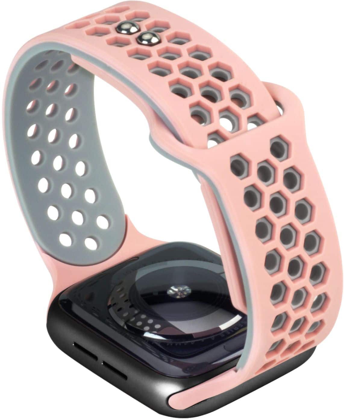 Left. NEXT - Sport Band DUO Watch Strap for Apple Watch® 42mm, 44mm, and 45mm - Pink.