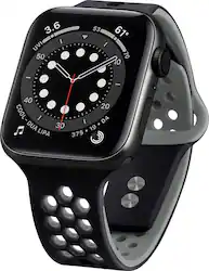 NEXT - Sport Band DUO Watch Strap for Apple Watch 42mm, 44mm, and 45mm - Black - Angle_Zoom