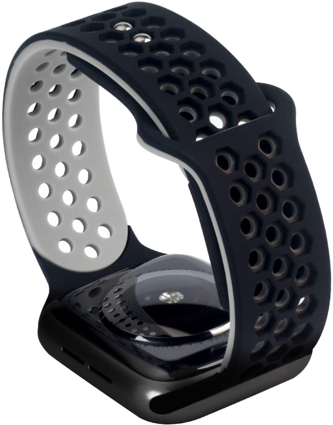 Left. NEXT - Sport Band DUO Watch Strap for Apple Watch® 42mm, 44mm, and 45mm - Black.