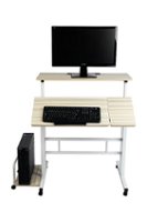 Mind Reader - 2 Tier Sit and Stand Desk XL - White - Front_Zoom