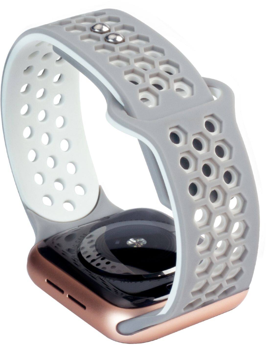 Left. NEXT - Sport Band DUO Watch Strap for Apple Watch® 42mm, 44mm, and 45mm - Gray.