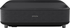 Epson - EpiqVision Ultra LS300 Smart Streaming Laser Short Throw Projector, 3600 lumens, HDR, Android TV, Sports - Black - Front_Zoom