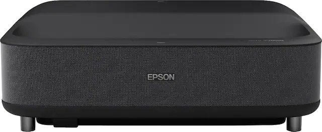 Front. Epson - EpiqVision Ultra LS300 Smart Streaming Laser Short Throw Projector, 3600 lumens, HDR, Android TV, Sports - Black.