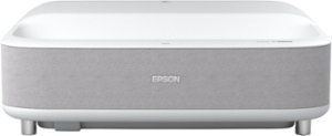 Epson - EpiqVision Ultra LS300 Smart Streaming Laser Short Throw Projector, 3600 lumens, HDR, Android TV, Sports - White - Front_Zoom