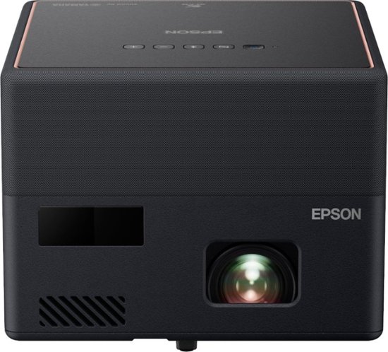 Front Zoom. Epson - EpiqVision™ Mini EF12 Smart Streaming Laser Projector with HDR and Android TV - Black and Copper.