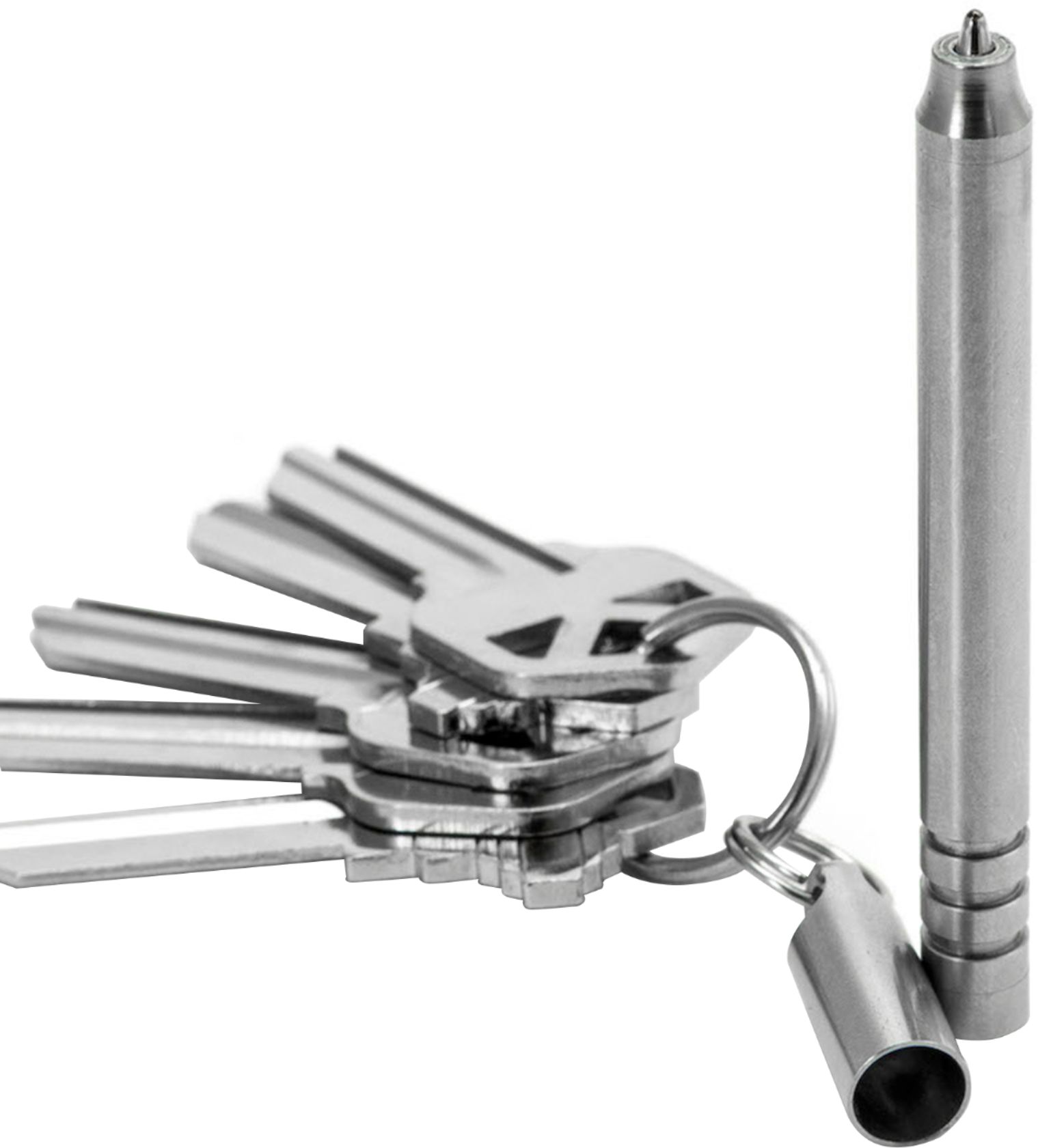 KeySmart - NanoPen Stainless Steel Keychain Pen - Silver