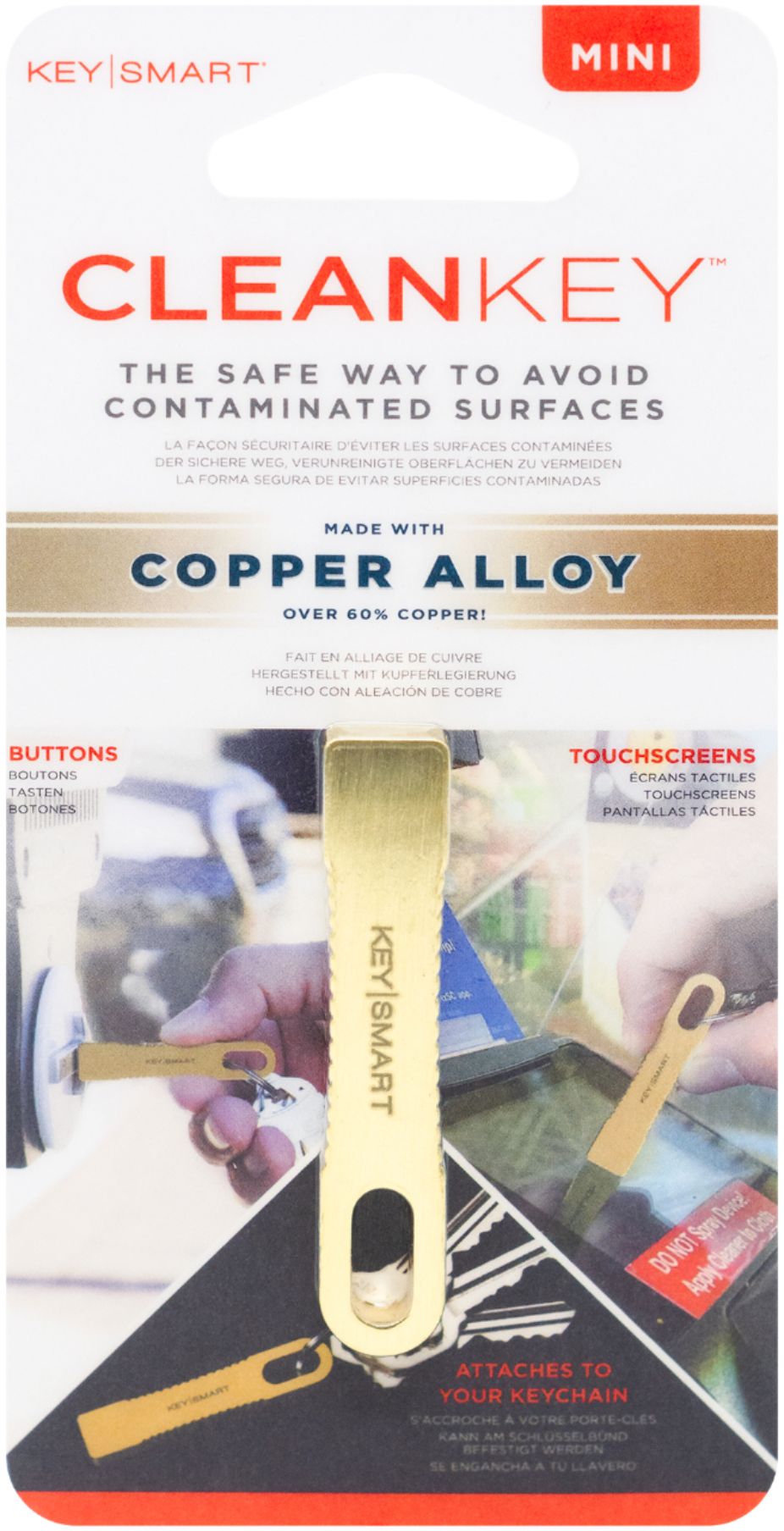 KeySmart CleanKey Mini; Copper Alloy Stylus Gold KS908-BRS - Best Buy