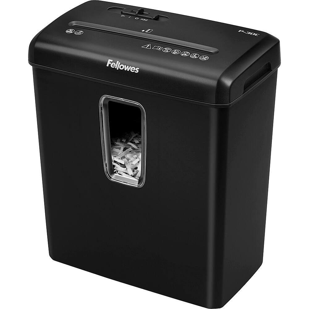Alt View 12. Fellowes - Powershred P-30C, 6 Sheet Cross Cut Paper Shredder - Black.