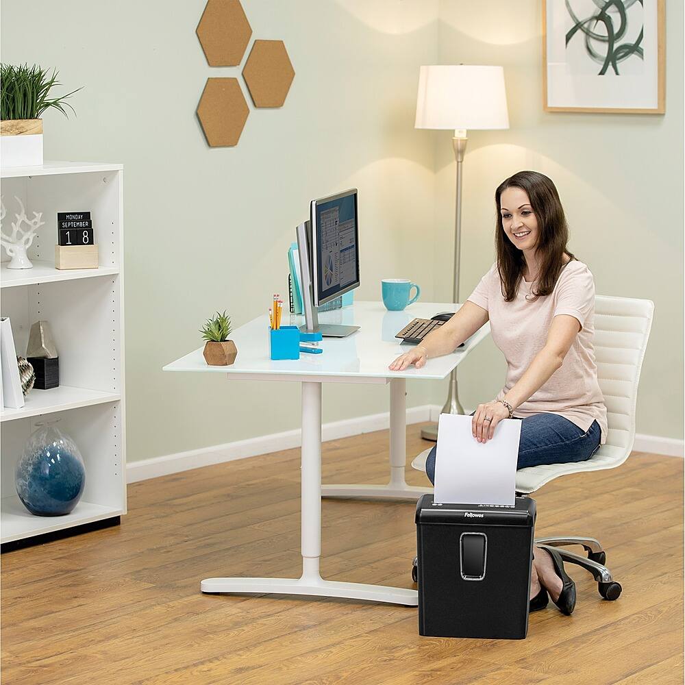 Alt View 16. Fellowes - Powershred P-30C,  6 Sheet Cross Cut Paper Shredder - Black.