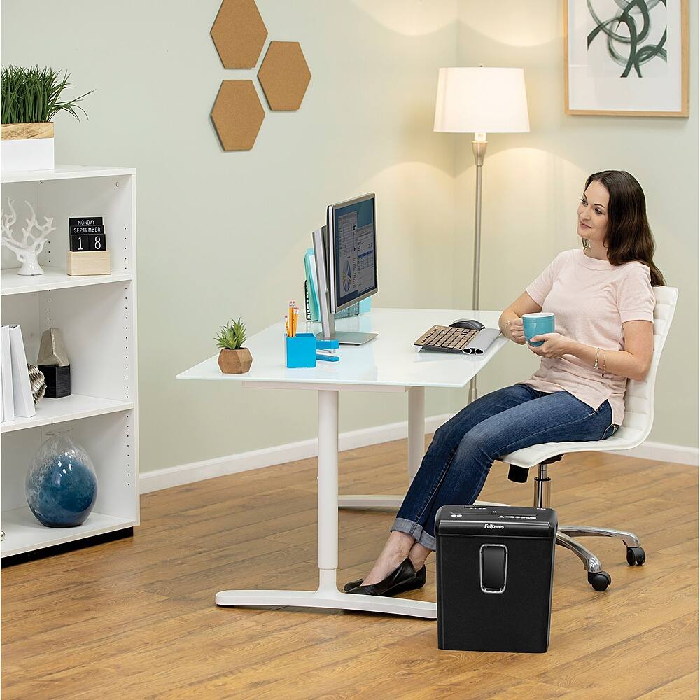 Alt View 17. Fellowes - Powershred P-30C,  6 Sheet Cross Cut Paper Shredder - Black.