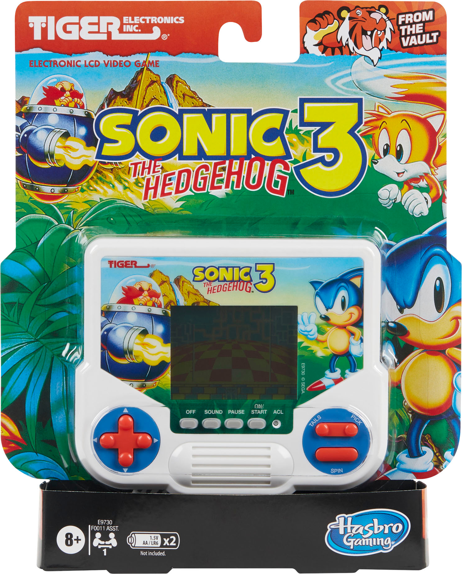 Hasbro Gaming Tiger Sonic The Hedgehog 3 Electronic LCD Video Game,  Retro-Inspired Edition, Handheld 1-Player, Ages 8 and Up