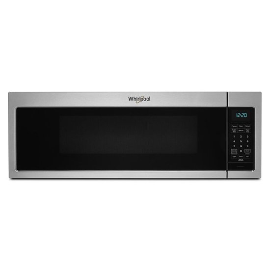 Front Zoom. Whirlpool - 1.1 Cu. Ft. Low Profile Over-the-Range Microwave Hood with 2-Speed Vent - Stainless steel.