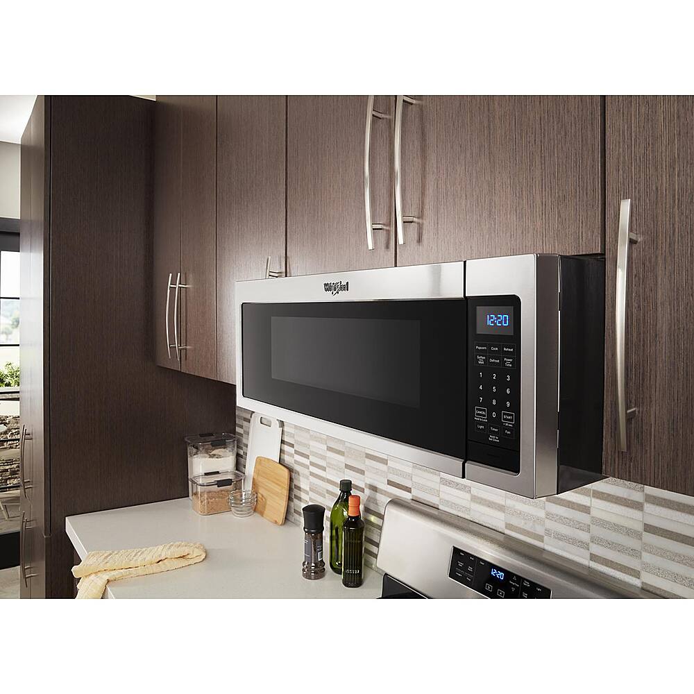 Alt View 14. Whirlpool - 1.1 Cu. Ft. Low Profile Over-the-Range Microwave Hood with 2-Speed Vent - Stainless Steel.
