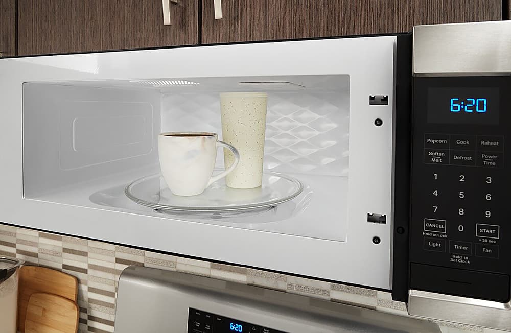 Alt View 15. Whirlpool - 1.1 Cu. Ft. Low Profile Over-the-Range Microwave Hood with 2-Speed Vent - Stainless Steel.