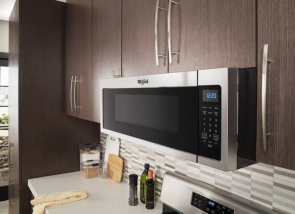 Alt View 17. Whirlpool - 1.1 Cu. Ft. Low Profile Over-the-Range Microwave Hood with 2-Speed Vent - Stainless Steel.