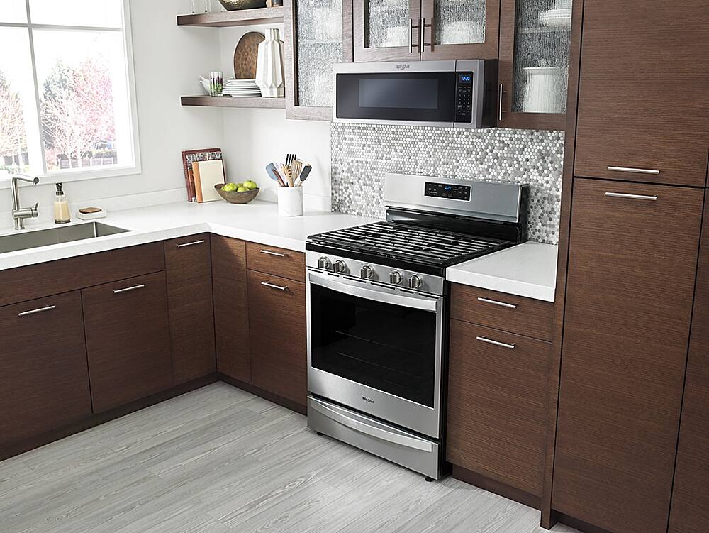 Alt View 19. Whirlpool - 1.1 Cu. Ft. Low Profile Over-the-Range Microwave Hood with 2-Speed Vent - Stainless Steel.