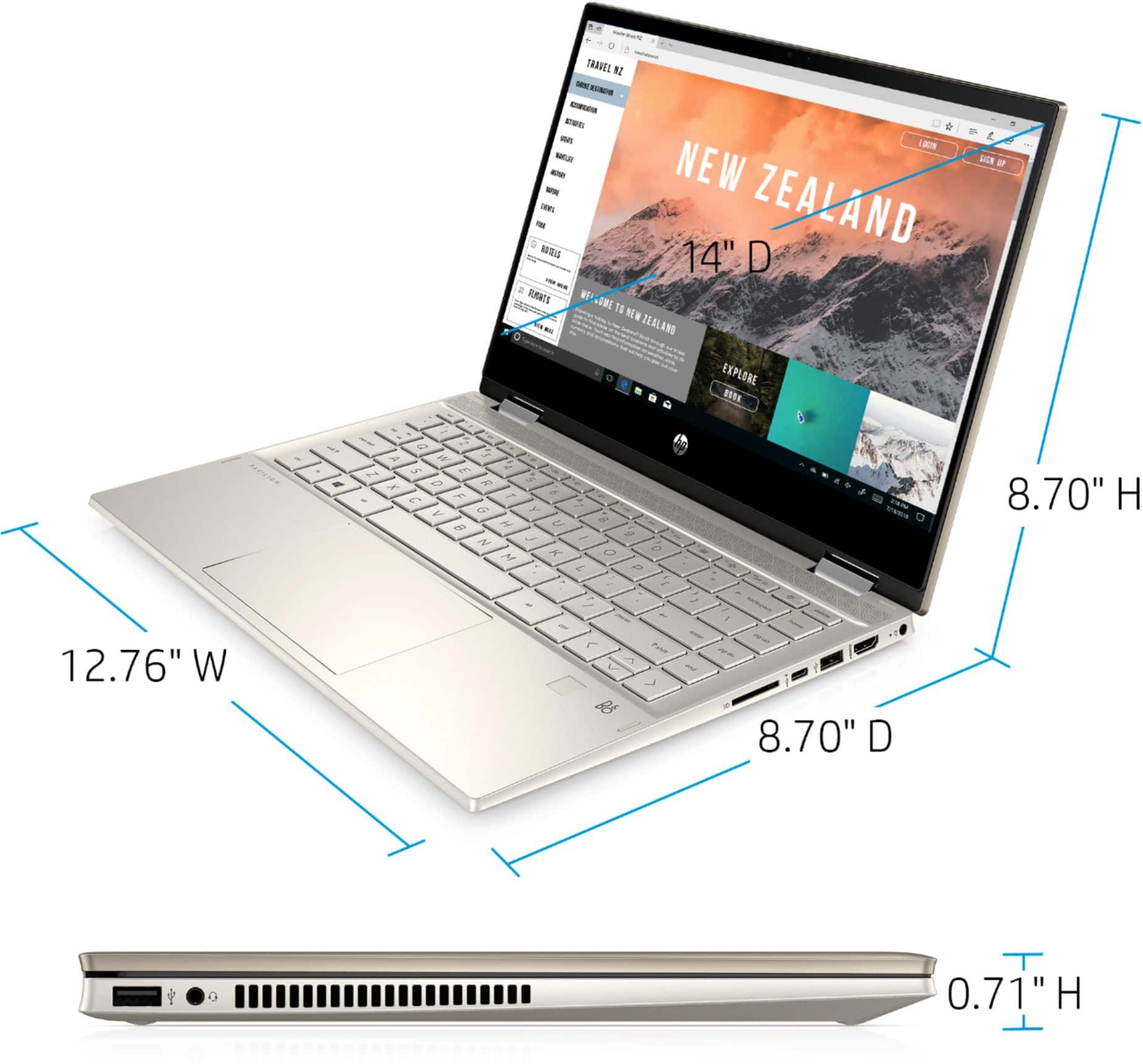 Alt View 21. HP - Pavilion x360 2-in-1 14" Touch-Screen Laptop - Intel Core i5 - 8GB Memory - 256GB SSD.