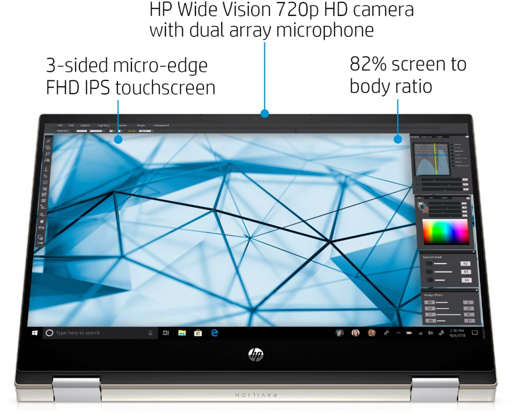 Alt View 22. HP - Pavilion x360 2-in-1 14" Touch-Screen Laptop - Intel Core i5 - 8GB Memory - 256GB SSD.