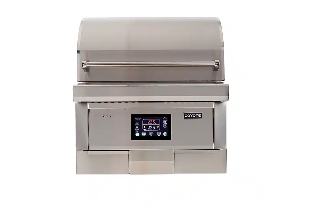 Alt View 11. Coyote Outdoor Living - 28-Inch Outdoor Pellet Grill with Smart Drop Pellet feed and Versa-Rack for multiple cooking surfaces. - Stainless Steel.