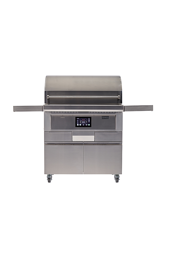 

Coyote Outdoor Living - 36-Inch Outdoor Pellet Freestanding Grill with Smart Drop™ Pellet feed and Versa-Rack™ for multiple cooking surfaces. - Stainless Steel
