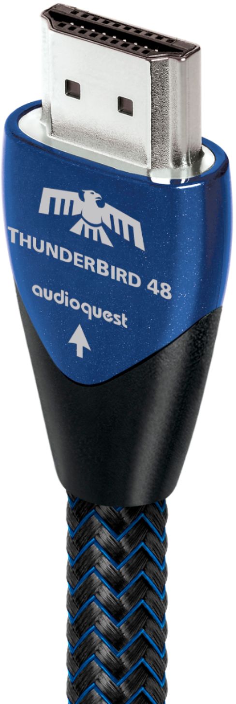 Left View: AudioQuest - ThunderBird 5' 4K-8K-10K 48Gbps HDMI Cable - Blue/Black
