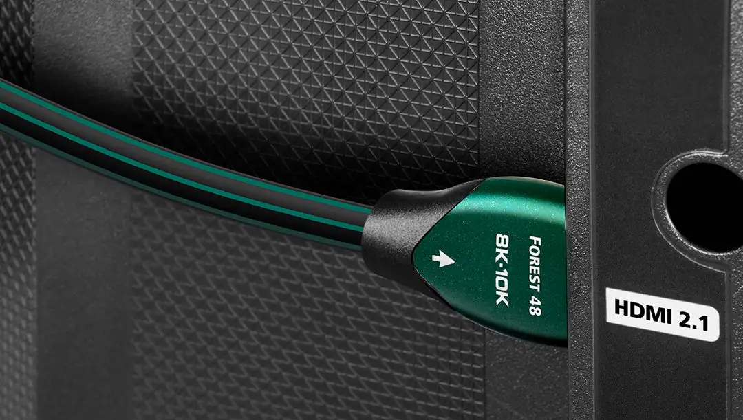 Alt View 12. AudioQuest - Forest 10' 4K-8K-10K 48Gbps In-Wall HDMI Cable - Green/Black.