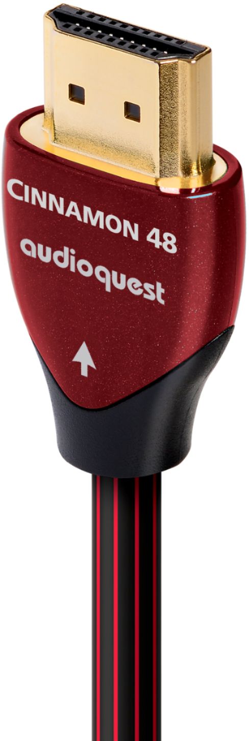 Left View: AudioQuest - Cinnamon 16.4' 4K-8K-10K 48Gbps HDMI Cable - Red/Black