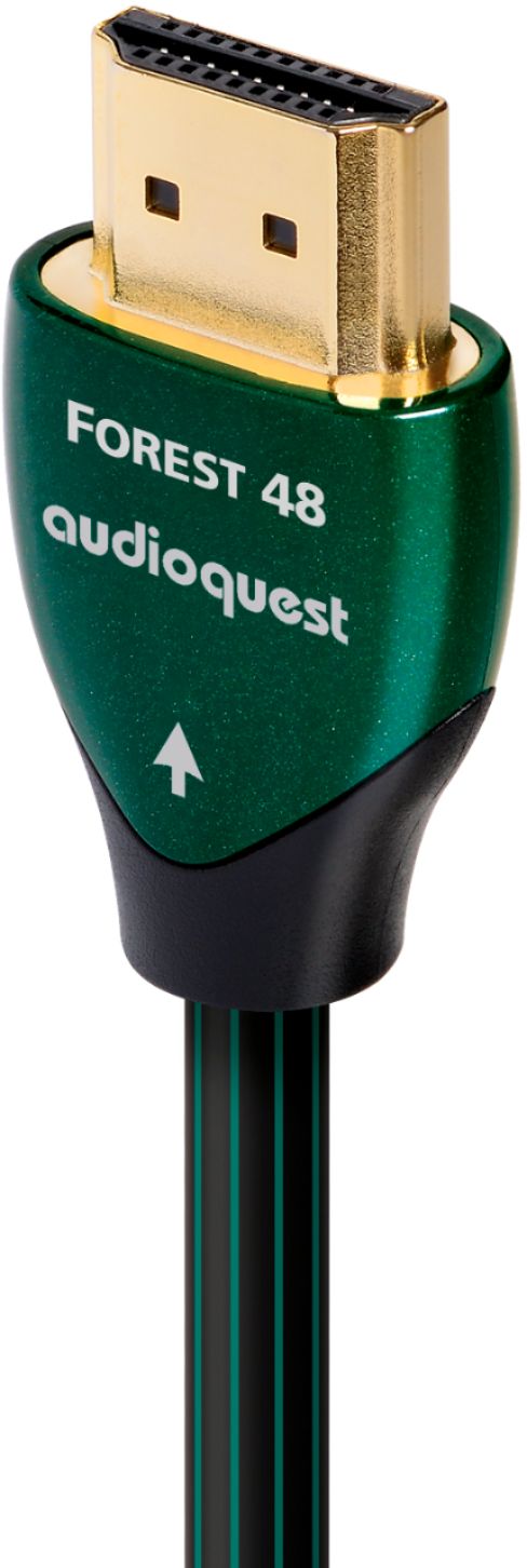 Left View: AudioQuest - Irish Red 16.4' Subwoofer Cable - Black/Red