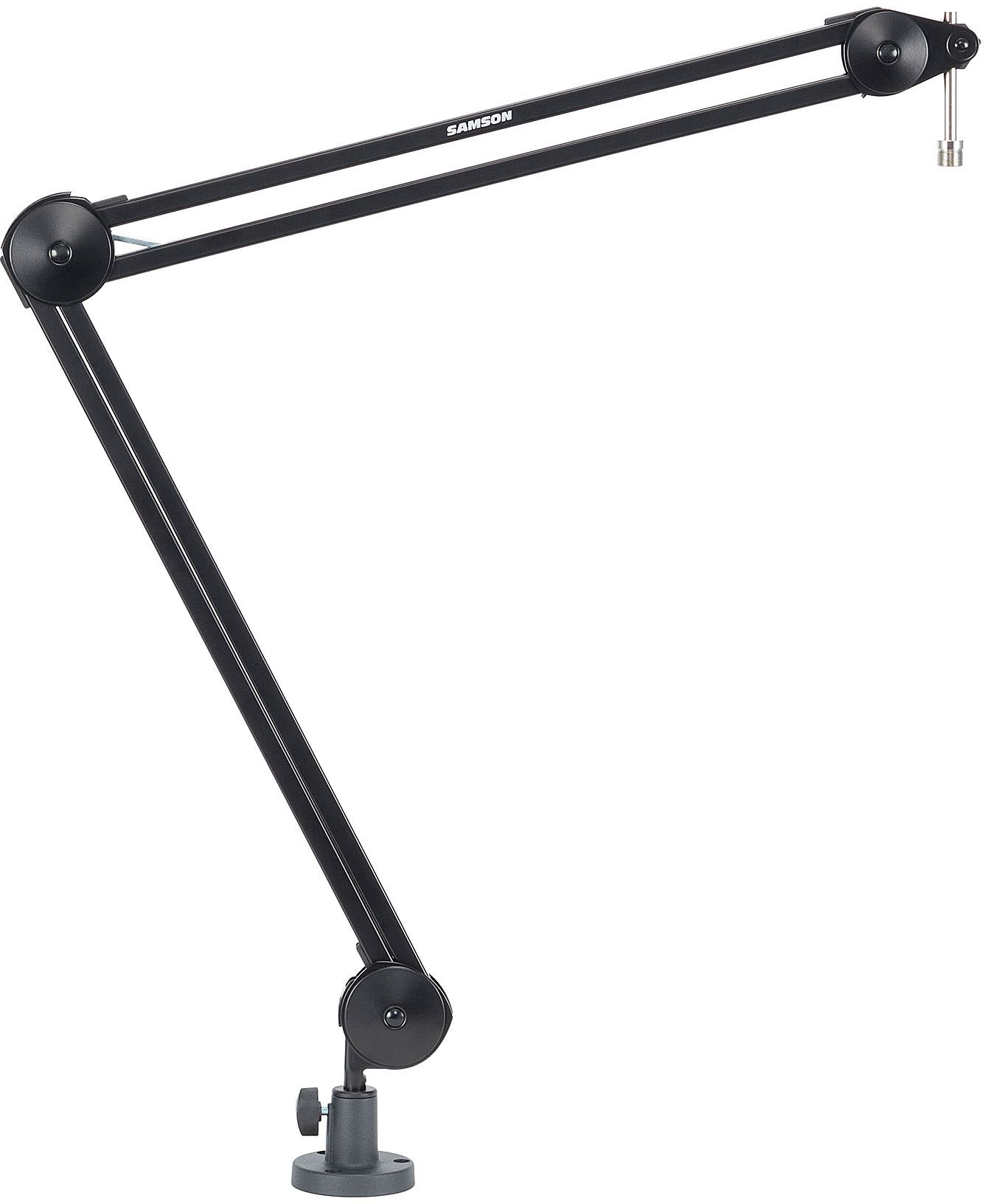 Left View: Samson MBA38 38" Microphone Boom Arm Podcast Stand+Pop Filter+Silver ShockMount