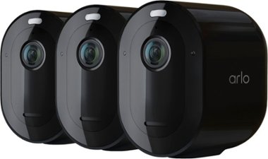 Arlo - Pro 4 Spotlight  Camera, 3 Pack - VMC4350B - Black - Front_Zoom