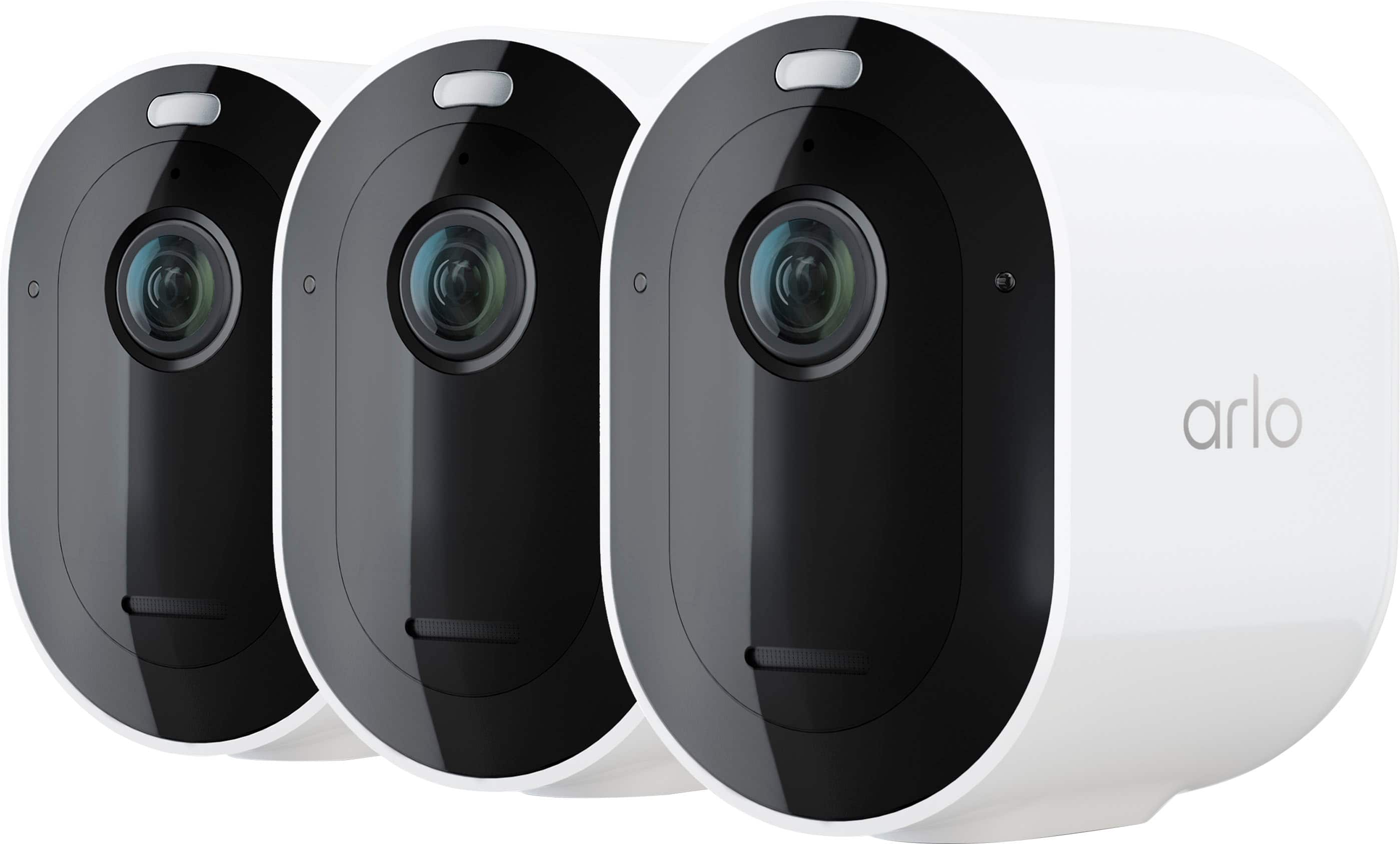 Front. Arlo - Pro 4 Spotlight Camera, 3 Pack - VMC4350P - White.