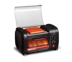 Elite Gourmet - 210w Analog Hot Dog Roller & Toaster Oven - Black - Front_Zoom