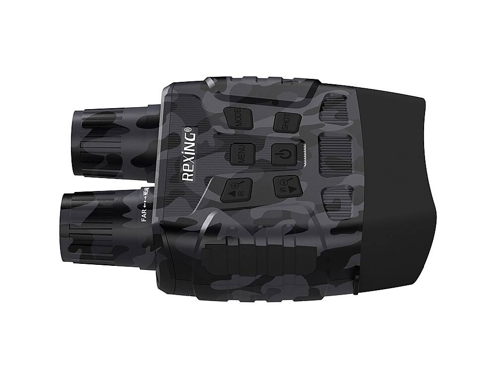 Left. Rexing - B1 10 x 25 Digital Night Vision Binoculars, Infrared (IR) Digital Camera - Camo.