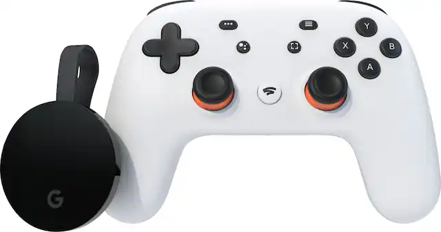Front. Google - Stadia Premiere Edition - Clearly White.