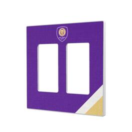Keyscaper - Orlando City SC Diagonal Stripe Design Double Rocker Lightswitch Plate - Multicolor