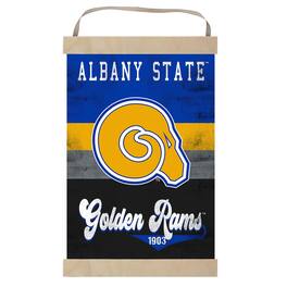 Jardine - Albany State Golden Rams Retro Logo Banner Sign - Blue