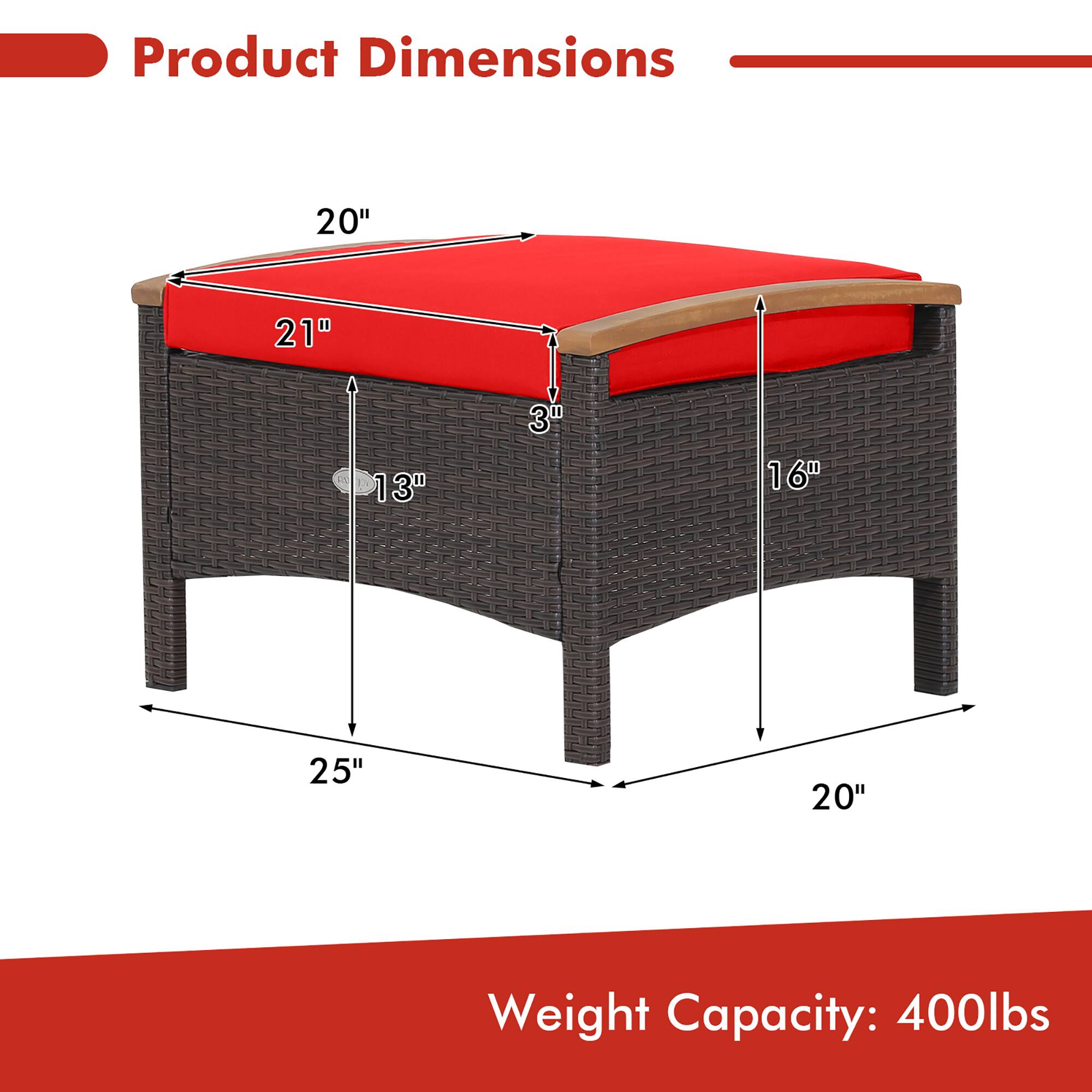 Product Dimensions  
20" x 21" x 13" x 30" x 16" x 25" x 20"  
Weight Capacity: 400lbs