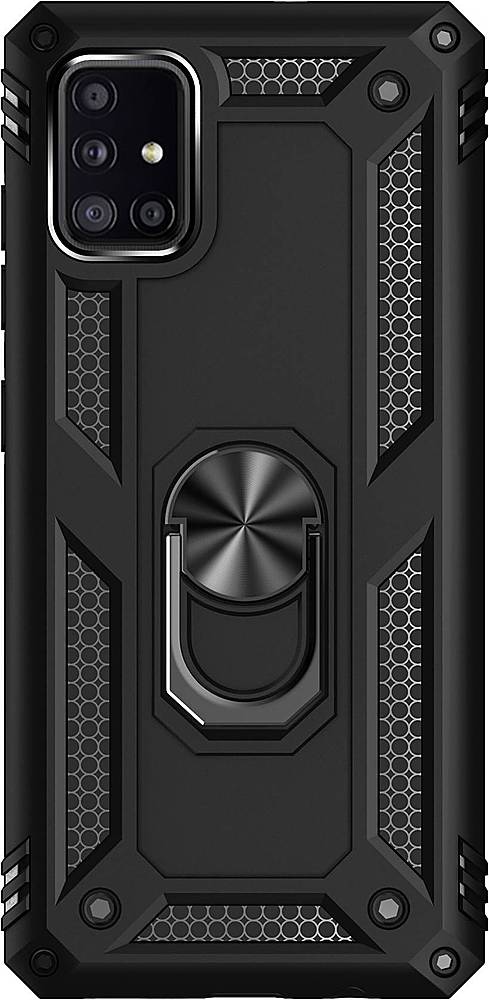 Front. SaharaCase - Military Kickstand Series Carrying Case for Samsung Galaxy A51 5G - Black.