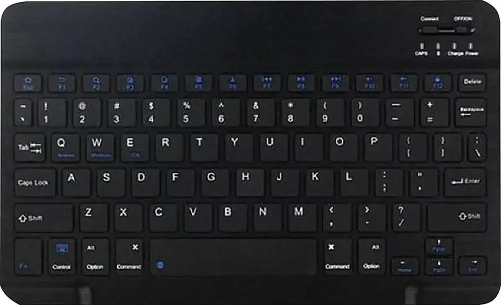 Front. SaharaCase - Wireless Bluetooth Keyboard for Most Tablets and Computers - Black.