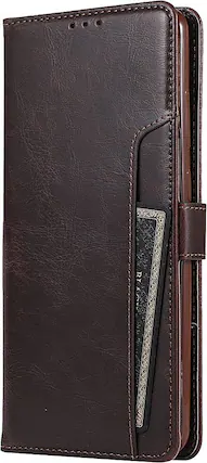 Front. SaharaCase - Folio Wallet Case for Samsung Galaxy Note20 5G - Brown.