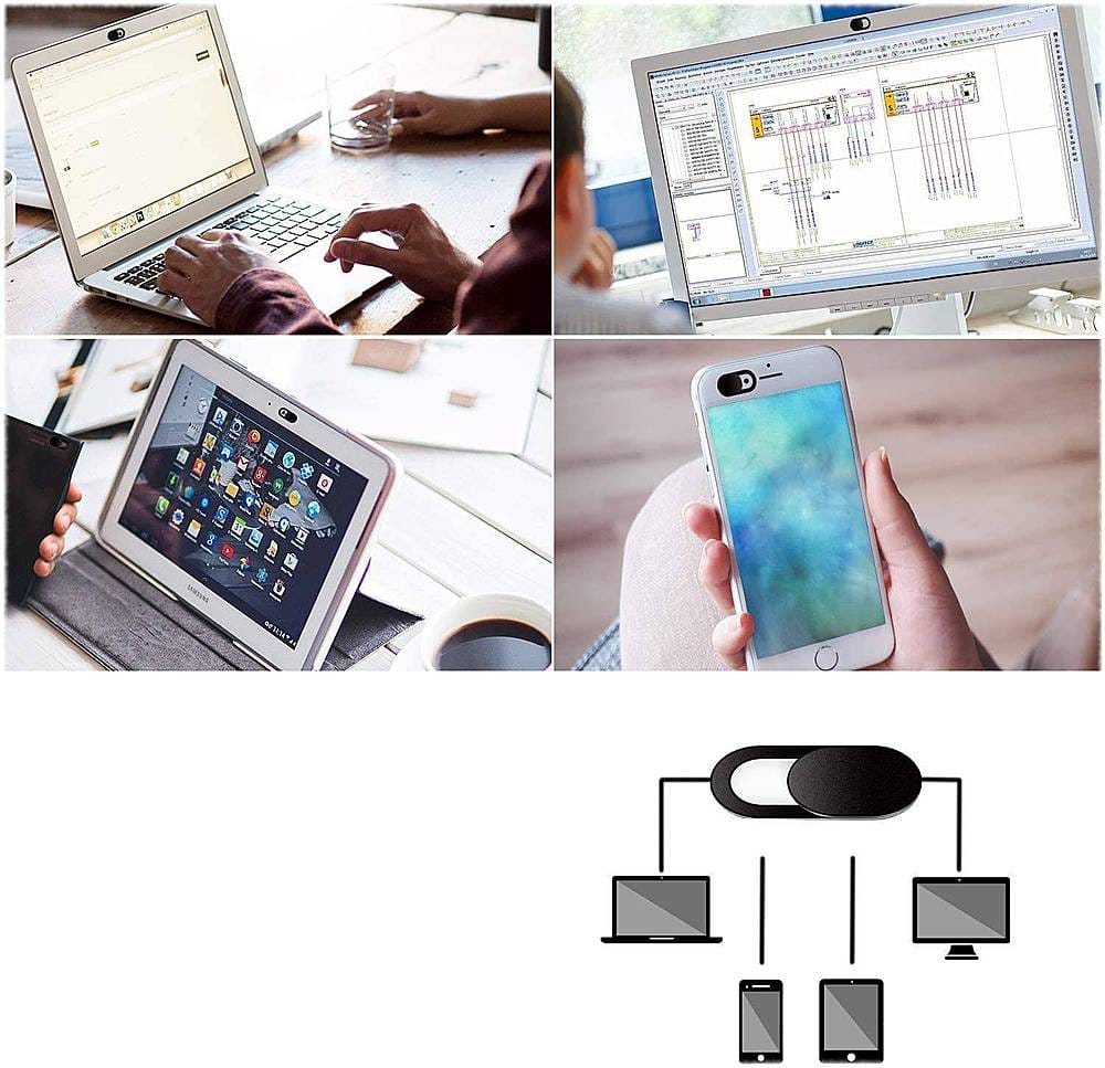 Alt View 12. SaharaCase - Anti-Spy Privacy Camera Cover (6-Pack) - Black.