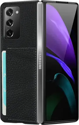 Angle. SaharaCase - Carrying Case for Samsung Galaxy Z Fold2 5G - Black.